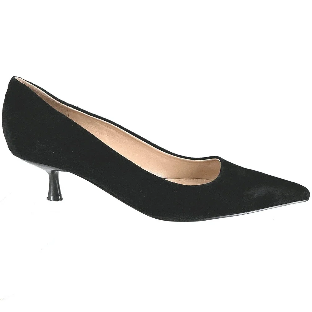Marc Fisher LTD Size 8 Black Suede Pointed Toe Kitten Heel Pumps Womens - Picture 1 of 11